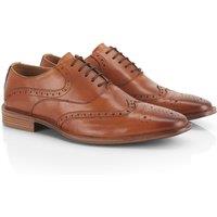 CATESBY ENGLAND Men's Crest Premium Leather Brogue Shoes in Tan | Size: 9