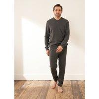 Truly Men's Charcoal Cashmere Joggers in Grey | Size: Small