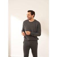 Truly Men's Charcoal Cashmere Crew Neck Jumper in Grey | Size: Small