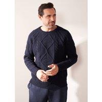 Truly Men's Mayfair Midnight Fishermans Jumper | Size: Small