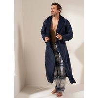 Truly Men's Navy Fleece Dressing Gown in Blue