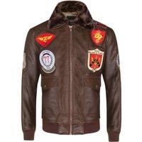 Infinity Leather Men's Leather US Aviator Bomber Jacket - Warsaw in Brown | Size: XL