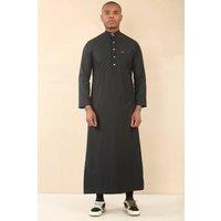 Arabic Thobes Men's Thobe Arab Saudi Emirati Islamic Clothing Jubba Robe in Black | Size: 60L