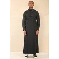 Arabic Thobes Men's Thobe Arab Saudi Emirati Islamic Clothing Jubba Robe in Black | Size: 58L