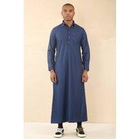 Arabic Thobes Men's Thobe Arab Saudi Emirati Islamic Clothing Jubba Robe in Blue | Size: 58L