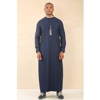 Arabic Thobes Men's Thobe Arab Saudi Emirati Islamic Clothing Jubba Robe in Blue | Size: 56L