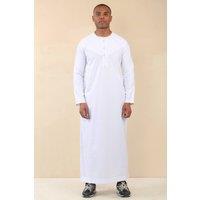 Arabic Thobes Men's Omani Eid Thobe Saudi Emirati Jubba Robe in White | Size: 56L