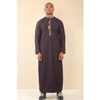 Arabic Thobes Men's Omani Eid Thobe Saudi Emirati Jubba Robe in Blue | Size: 52L