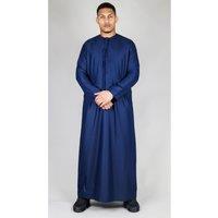 Thobez Men's Thobe Emirati Islamic Clothing String Tassel in Navy | Size: 52R