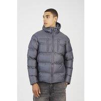 Brave Soul Men's Heat Sealed Hooded Padded Jacket in Grey | Size: Small