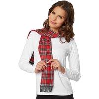 tectake Checked Snowman Scarf in Red