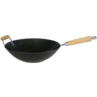 dexam 14"/36cm Heavy Gauge Non-Stick Carbon Steel Wok with Helper Handle