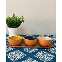 dexam Sintra Glazed Terracotta Set of 3 Round Snack Bowls