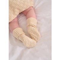Truly Knitted Baby Booties in Nude