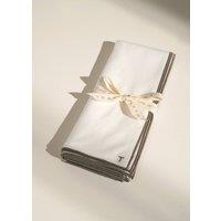 Truly Embroidered Edge Napkins in White