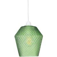 First Choice Lighting Porter - Green Textured Glass Easy Fit Pendant Shade