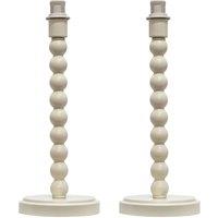 First Choice Lighting Set of 2 Bobbin - Ivory Table Lamp Base in White