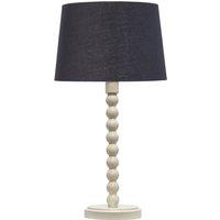 First Choice Lighting Bobbin - Ivory Lamp with Black & Gold Shade in White