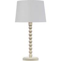 First Choice Lighting Bobbin - Ivory Lamp with White & Chrome Shade