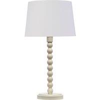 First Choice Lighting Bobbin - Ivory Lamp with White & Gold Shade