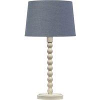 First Choice Lighting Bobbin - Ivory Lamp with Dark Grey & Gold Shade in White