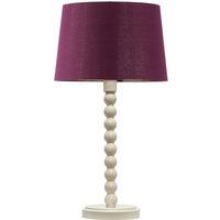 First Choice Lighting Bobbin - Ivory Lamp with Burgundy & Gold Shade in White