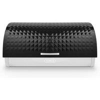 Tower T826206BLK Solitaire Bread Bin, Stainless Steel, Black