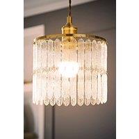 ValueLights Aldgate Textured Acrylic Ceiling Light Lamp Shade with Bulb in Metallic Gold