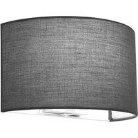 Harper Living Wall Wash Light with Switch Semi-Circle Grey Fabric Shade