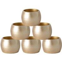 Havendro 6x Gold Argon Tableware Metallic Napkin Rings 4.5cm