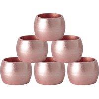 Havendro 6x Rose Gold Argon Tableware Metallic Napkin Rings 4.5cm