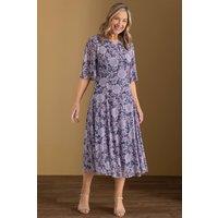 Anna Rose Women's Floral printed Mesh Midi Dress in Dusty Pink | Size: 18