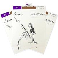 simpa Women's SHINE Tights 10 Denier Natural TAN Triple Pack in Light Beige | Size: Medium