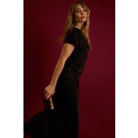 Blue Vanilla Women's Bias Cut Batwing Slip Dress in Black | Size: Large