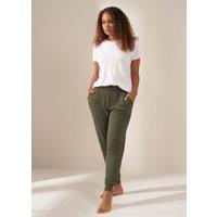Truly Women's Khaki Ribbed Hareem Jogger | Size: Small