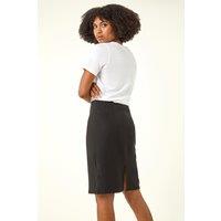 Roman Women's Pull On Stretch Elastic Waist Pencil Skirt in Black | Size: 12