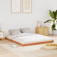 Berkfield Home Bed Frame without Mattress Wax Brown 150x200 cm King Size Solid Wood Pine