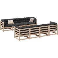 Berkfield Home 9 Piece Garden Sofa Set Solid Wood Pine in Brown