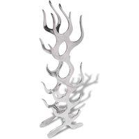 Berkfield Home Wine Rack Flame Shape Aluminium Silver 9 Bottles