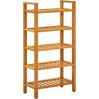 Berkfield Home Shoe Rack with 5 Shelves 50x27x100 cm Solid Oak Wood in Brown | Size: 50 x 27 x 100 cm
