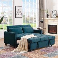 FURNITURE ONE Sofa Bed Double, Convertible 3 in 1 Pull Out Sofa Bed Max Load 300LBS in Dark Green | Size: 1 Pack