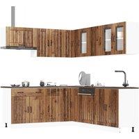 Berkfield Home 11 Piece Kitchen Cabinet Set Lucca Old Wood Engineered Wood in Brown