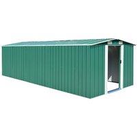Berkfield Home Garden Shed 257x580x181 cm Metal Green | Size: 257 x 580 x 181 cm