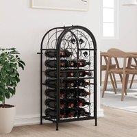 Berkfield Home Wine Rack for 33 Bottles Black 45x36x100 cm Wrought Iron | Size: 45 x 36 x 100 cm