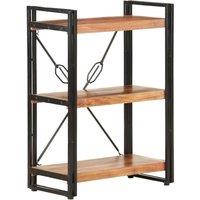 Berkfield Home 3-Tier Bookcase 60x30x80 cm Solid Acacia Wood in Brown | Size: 60 x 30 x 80 cm