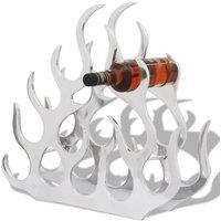 Berkfield Home Wine Stand for 11 Bottles Silver Aluminium
