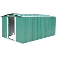 Berkfield Home Garden Shed 257x392x181 cm Metal Green | Size: 257 x 392 x 181 cm