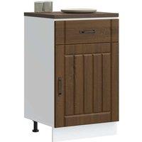Berkfield Home Kitchen Base Cabinet Lucca Brown Oak Engineered Wood