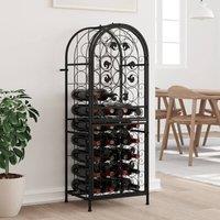 Berkfield Home Wine Rack for 41 Bottles Black 45x36x120 cm Wrought Iron | Size: 45 x 36 x 120 cm