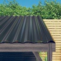 Berkfield Home Roof Panels 12 pcs Powder-coated Steel Anthracite 100x36 cm